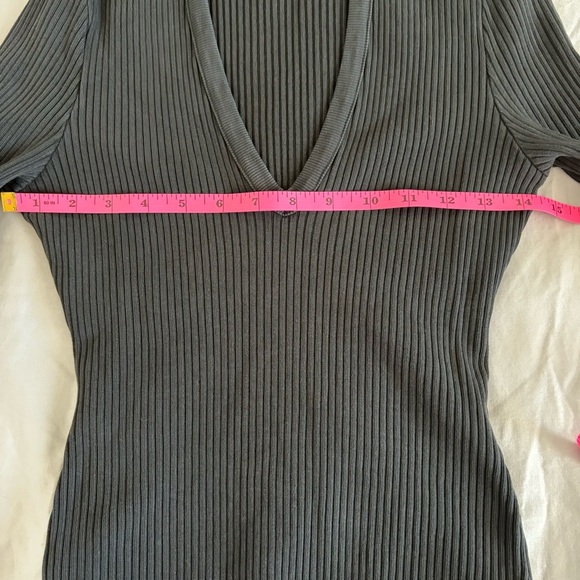 AGOLDE Deep V-Neck Long-Sleeved Bodysuit size M - Picture 6 of 11